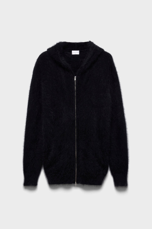 FUZZY ZIP HOODIE in Alpaca Blend
