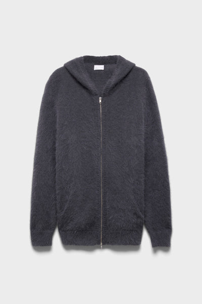 FUZZY ZIP HOODIE in Alpaca Blend Stone