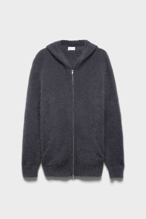 FUZZY ZIP HOODIE in Alpaca Blend