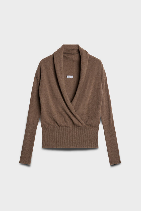 WRAP V-NECK SWEATER in Wool