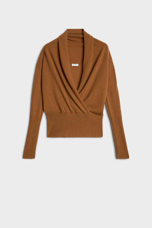 WRAP V-NECK SWEATER in Wool