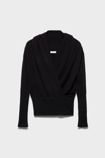 WRAP V-NECK SWEATER in Wool Eclipse