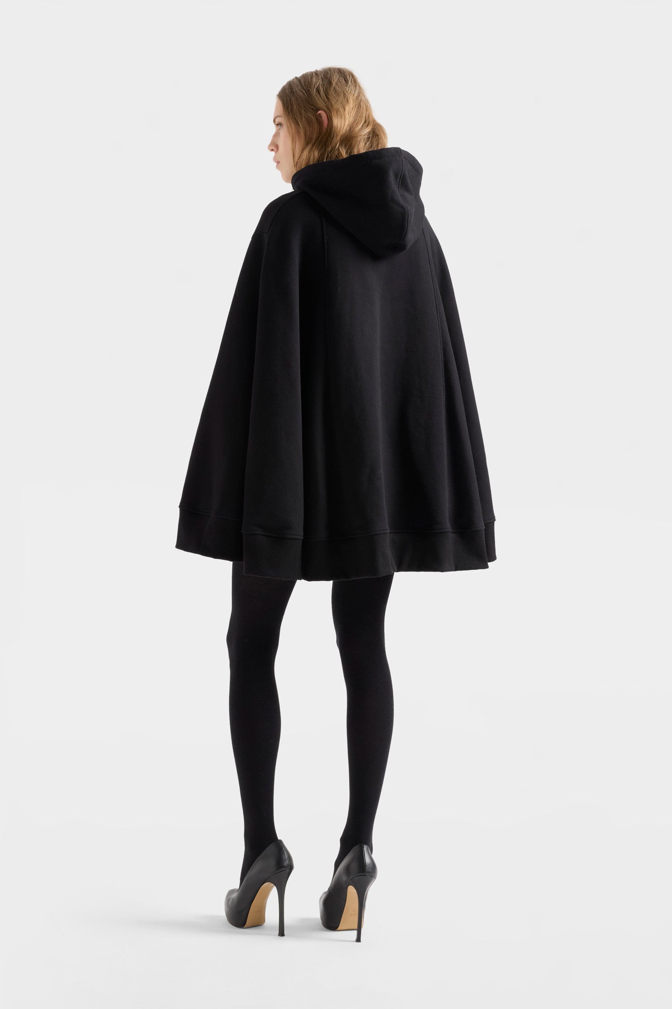 トップス L.G.B. Hooded Poncho / Oversized Top OVERSIZE ZIP HOODIE in Black | 7 For All Mankind