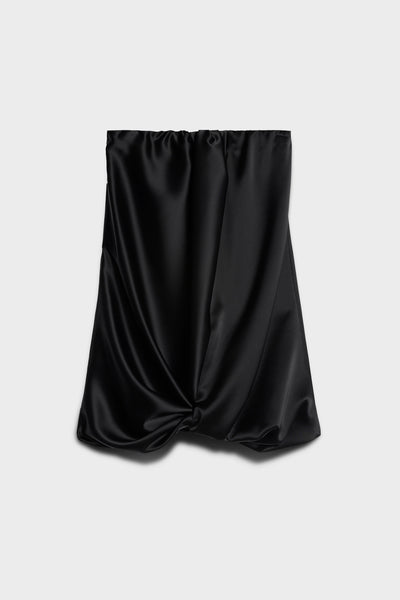 CINCH HEM MINI DRESS in Satin Black