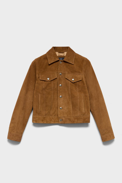 ADI TRUCKER JACKET in Suede Cognac