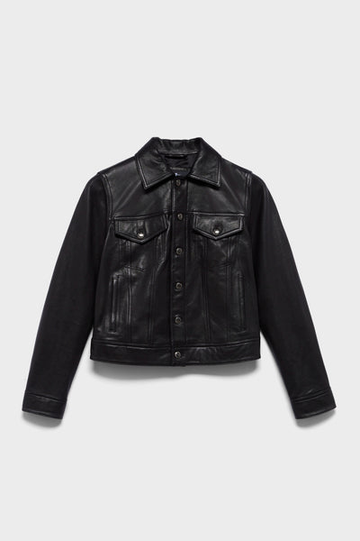 ADI TRUCKER JACKET in Leather Black