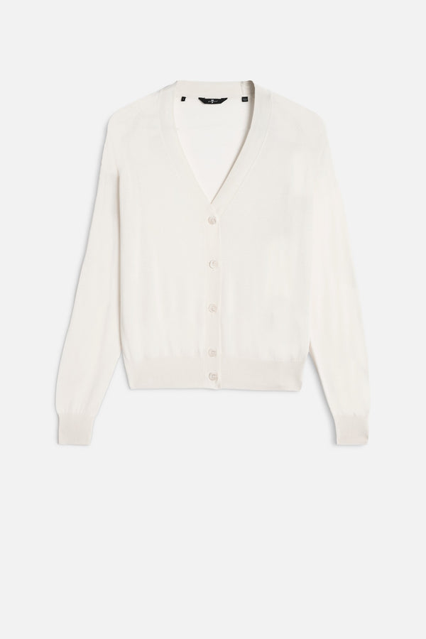 V-NECK CARDIGAN in Silk Blend
