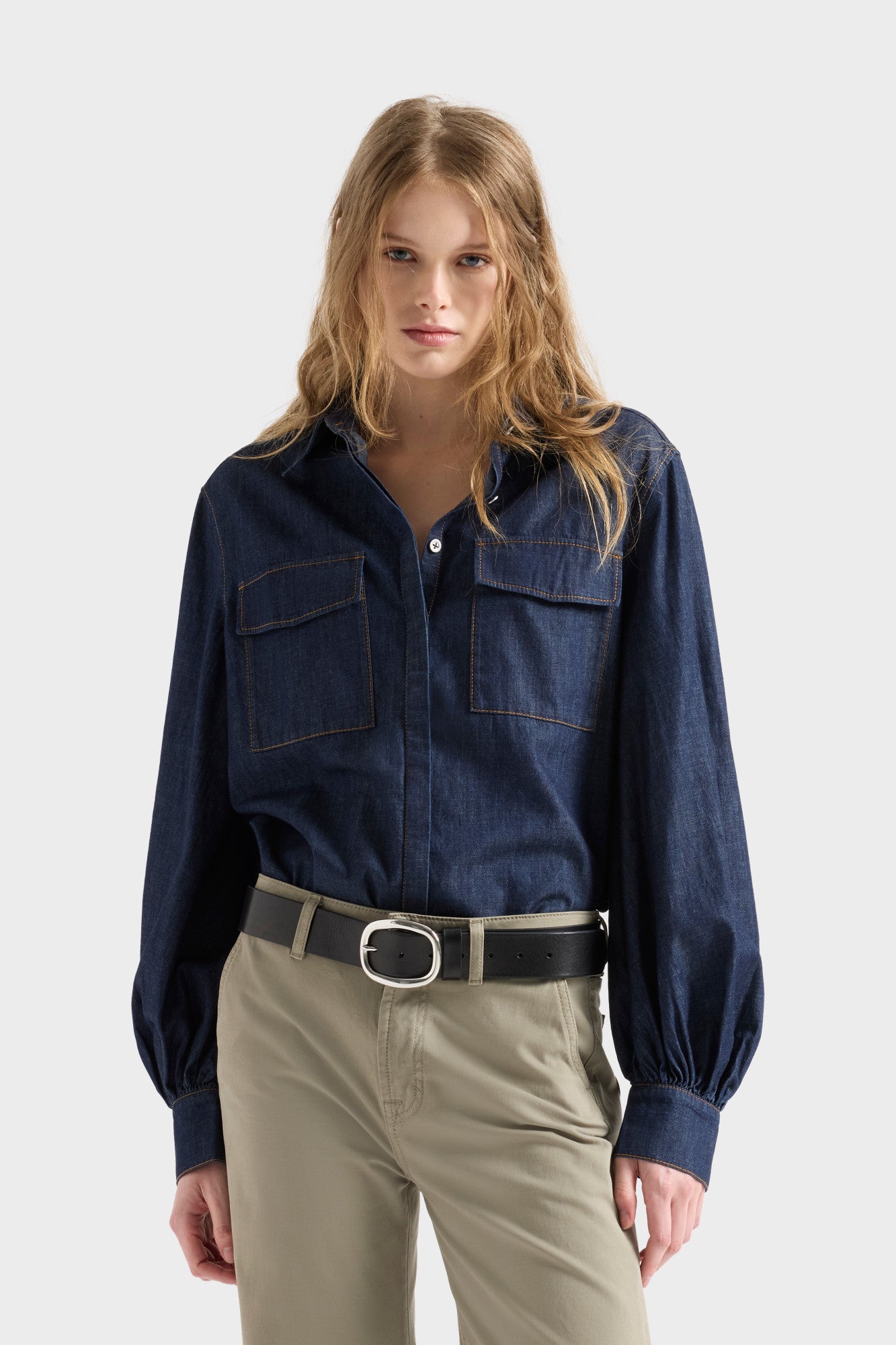 ま*さ様 AWAKENY× JEANS BUTTON DOWN SHI LONG SLEEVE REGULAR SHIRT in Denim Abyss | 7 For All Mankind