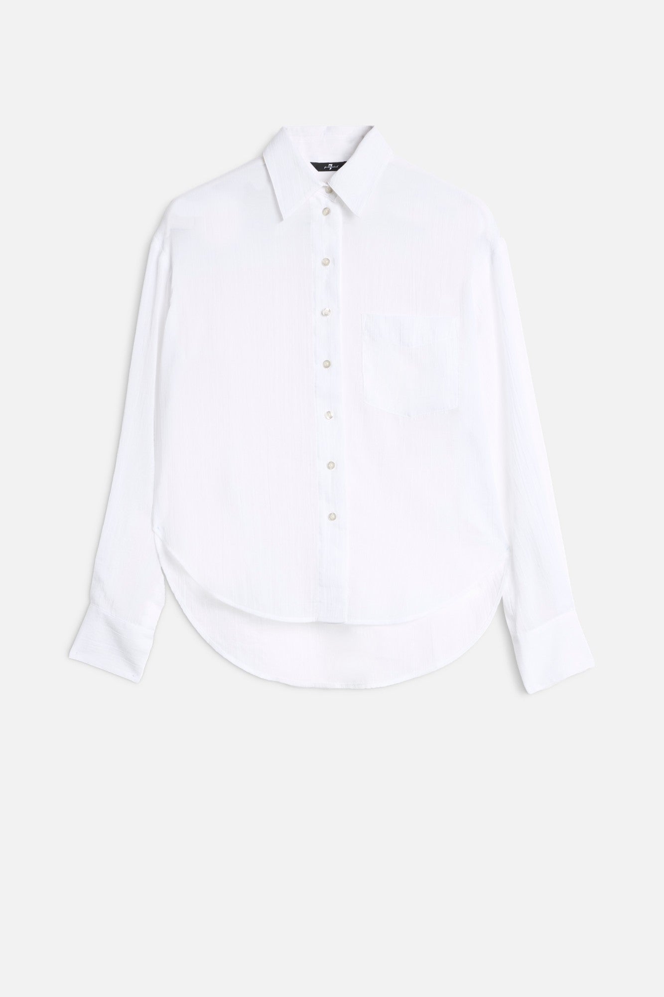 OVERSIZE BUTTON DOWN SHIRT in Cotton Voile Optical White | 7 For