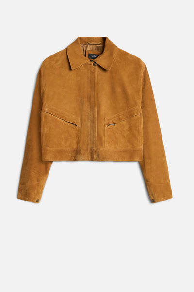 UTILITY JACKET in Suede Caramel
