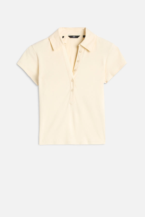 SHORT SLEEVE RIBBED HENLEY POLO