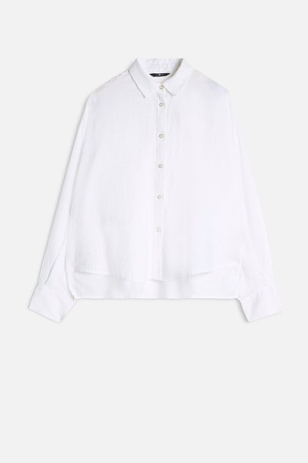 CROPPED SHIRT in Linen