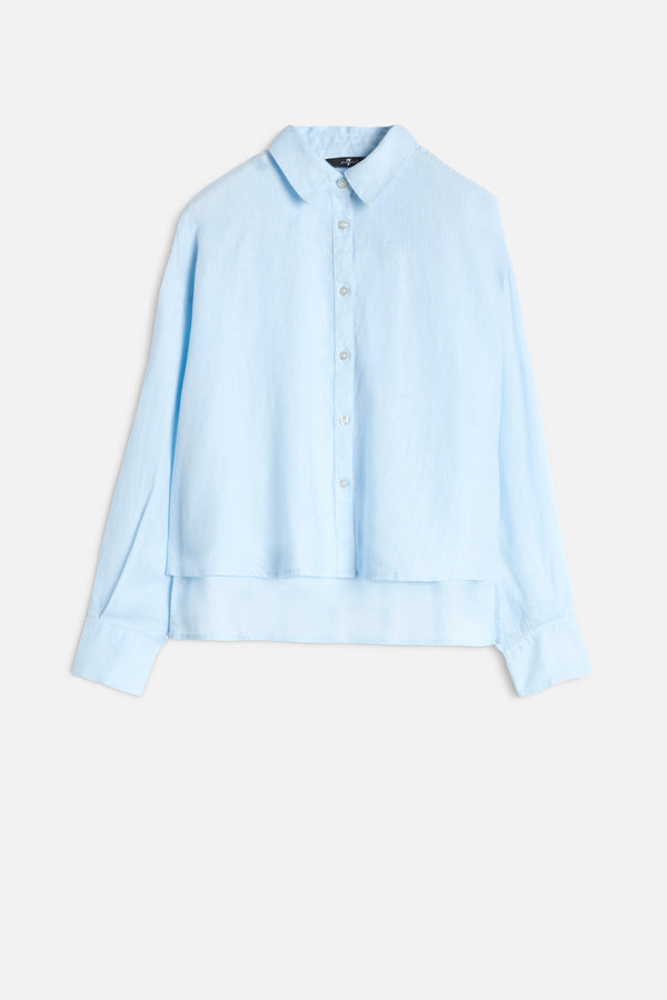 CROPPED SHIRT in Linen
