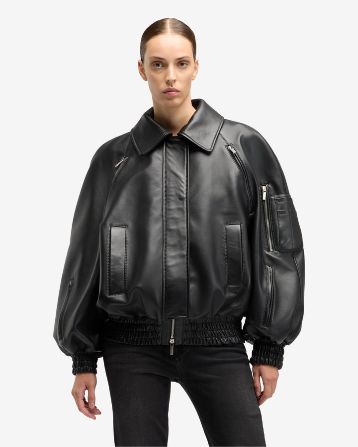 【OF ALL FORM】POCKET DETAIL LEATHERBOMBER OF ALL FORM】POCKET DETAIL LEATHERBOMBER
