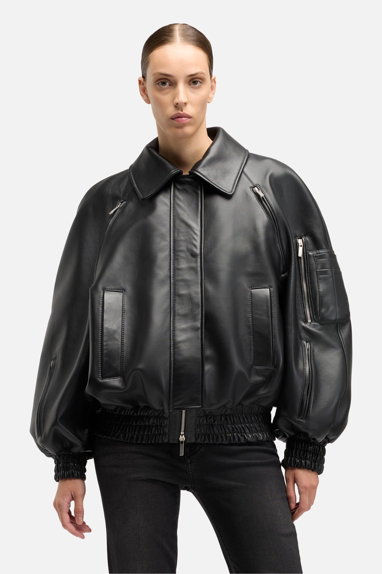 ジャケット・アウター 1970s mabrun Black Leather Bomber Jacket Mabrun leather jacket - Gem