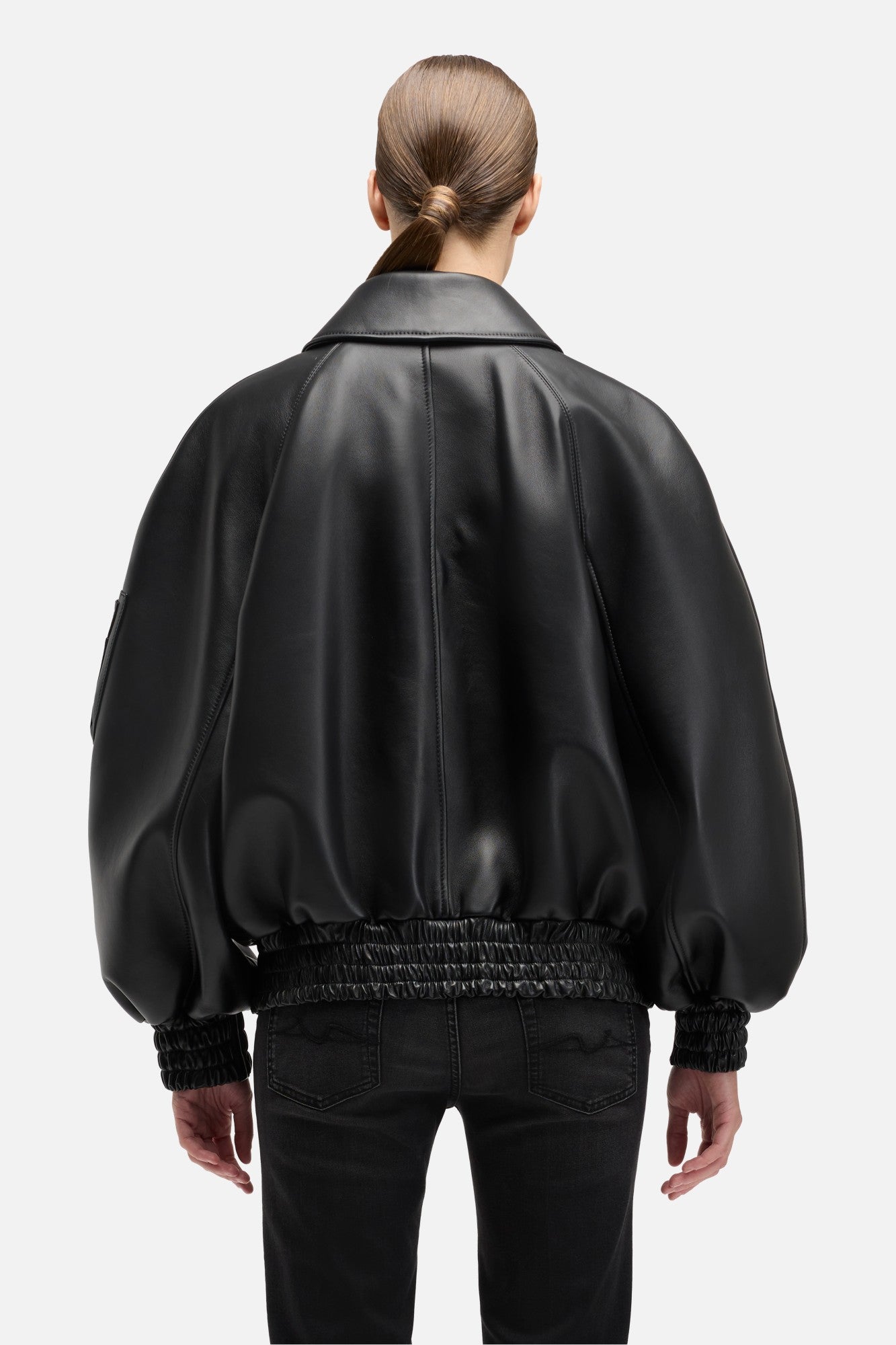 Leather Bomber Jacket in Black | 7 For All Mankind