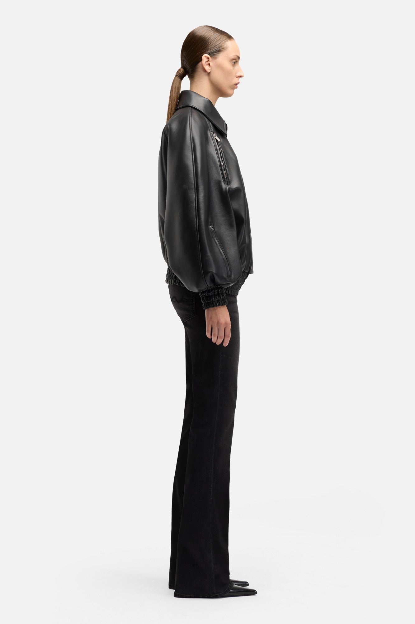 Leather Bomber Jacket in Black | 7 For All Mankind
