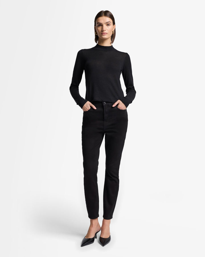 High Waist Ankle Skinny in Night Black