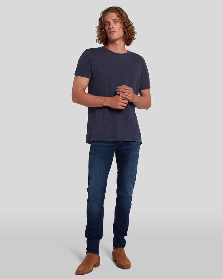 7 for All Mankind Luxe Performance Plus Slimmy Tapered Slim Fit Jeans in Deep Blue