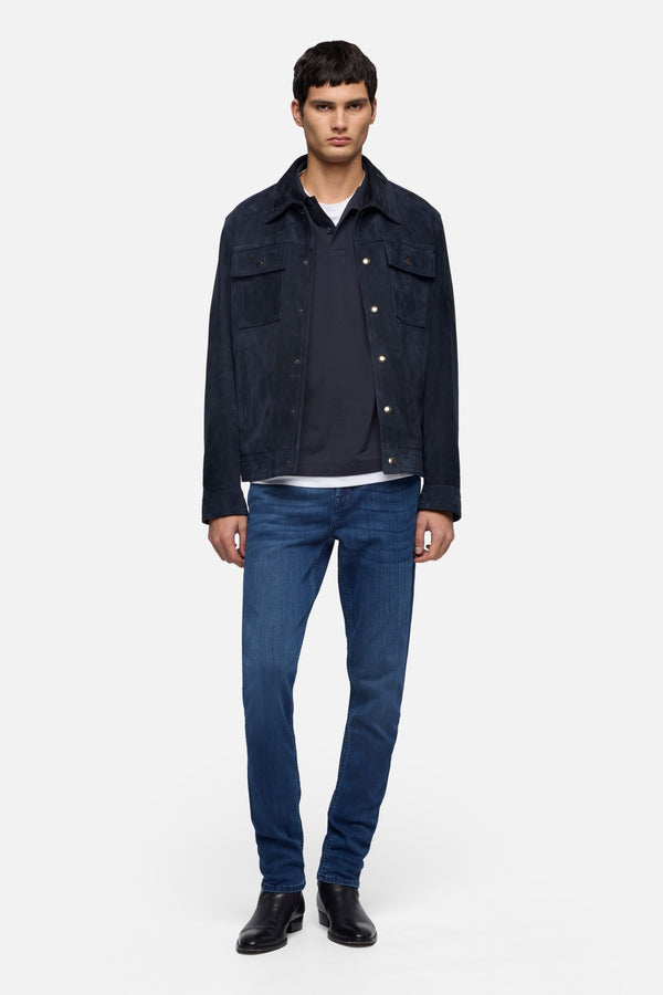 Luxe Performance Plus Slimmy Tapered In Mid-Blue