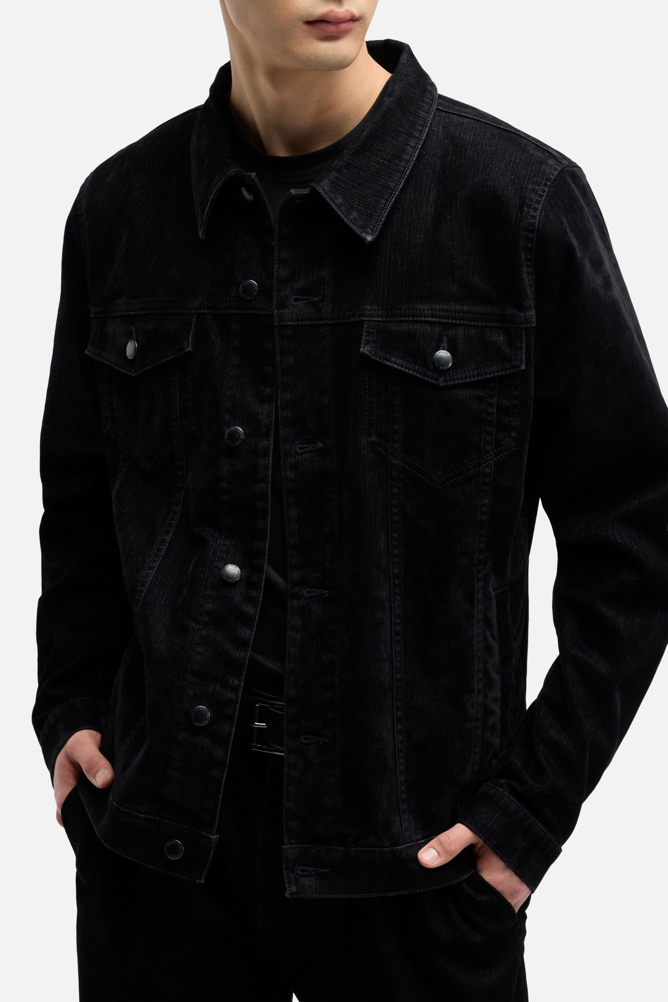 Flock Denim Perfect Jacket in Lava Rocks | 7 For All Mankind Flock Denim Perfect Jacket in Lava Rocks | 7 For All Mankind