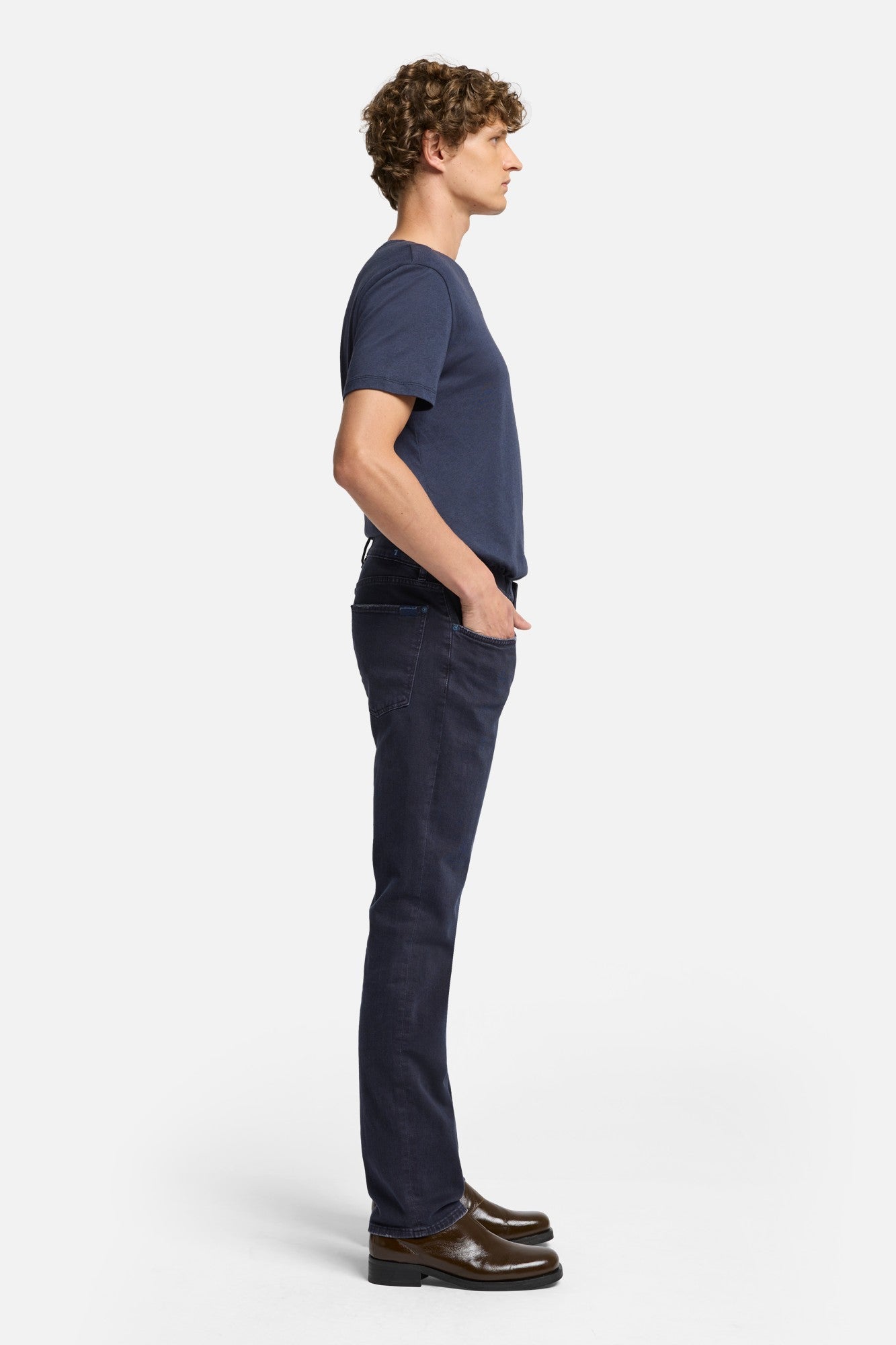 Left Hand Slimmy in Navy | 7 For All Mankind