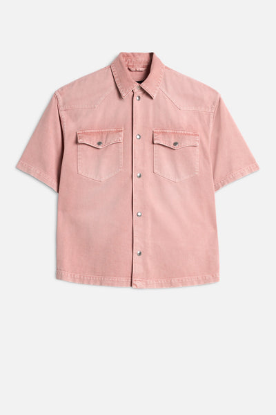 SHORT SLEEVE WESTERN OVERSHIRT in MANKIND Quartz