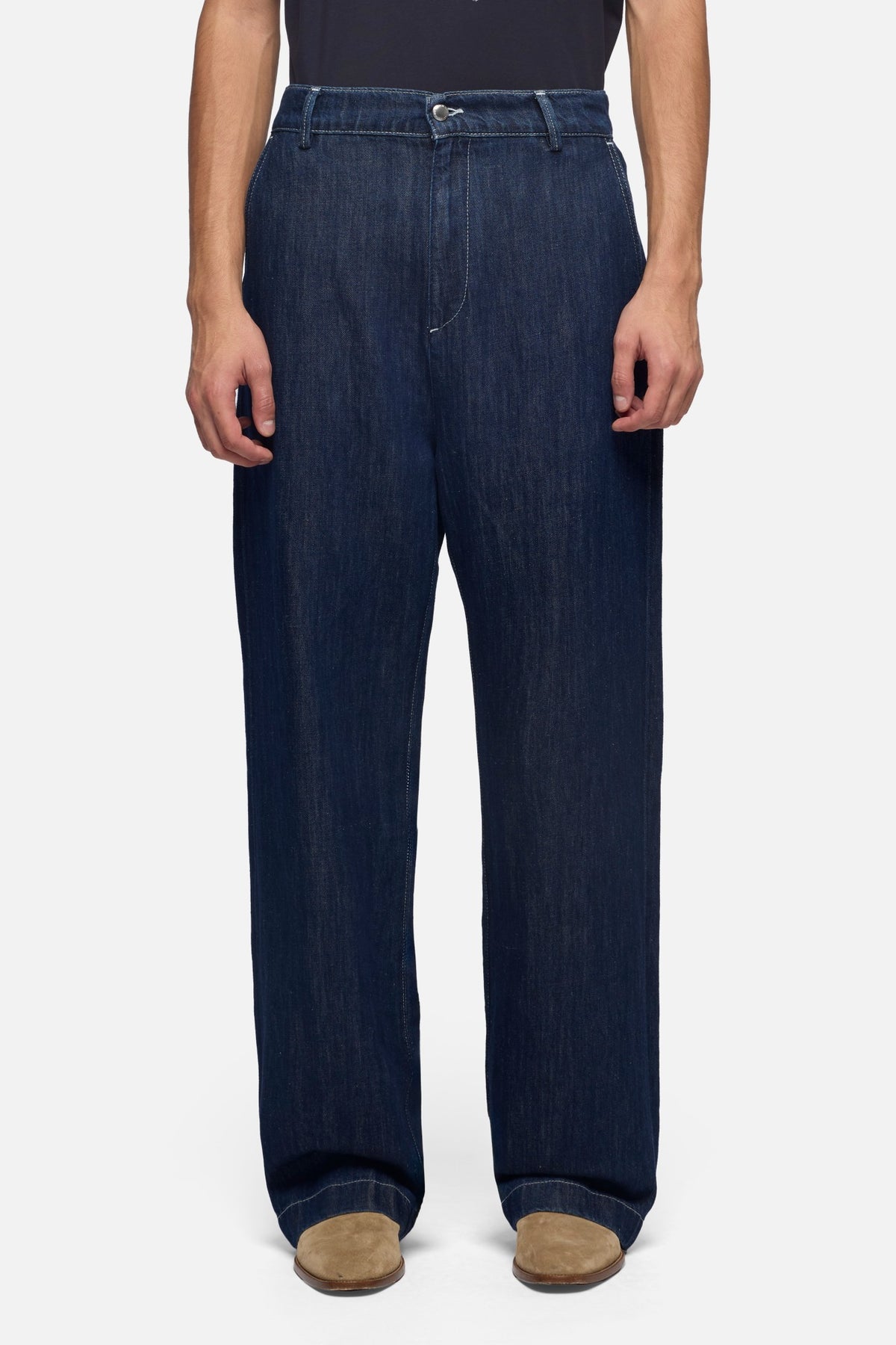 WIDE LEG CHINO in Indigo Linen Nocturnal | 7 For All Mankind