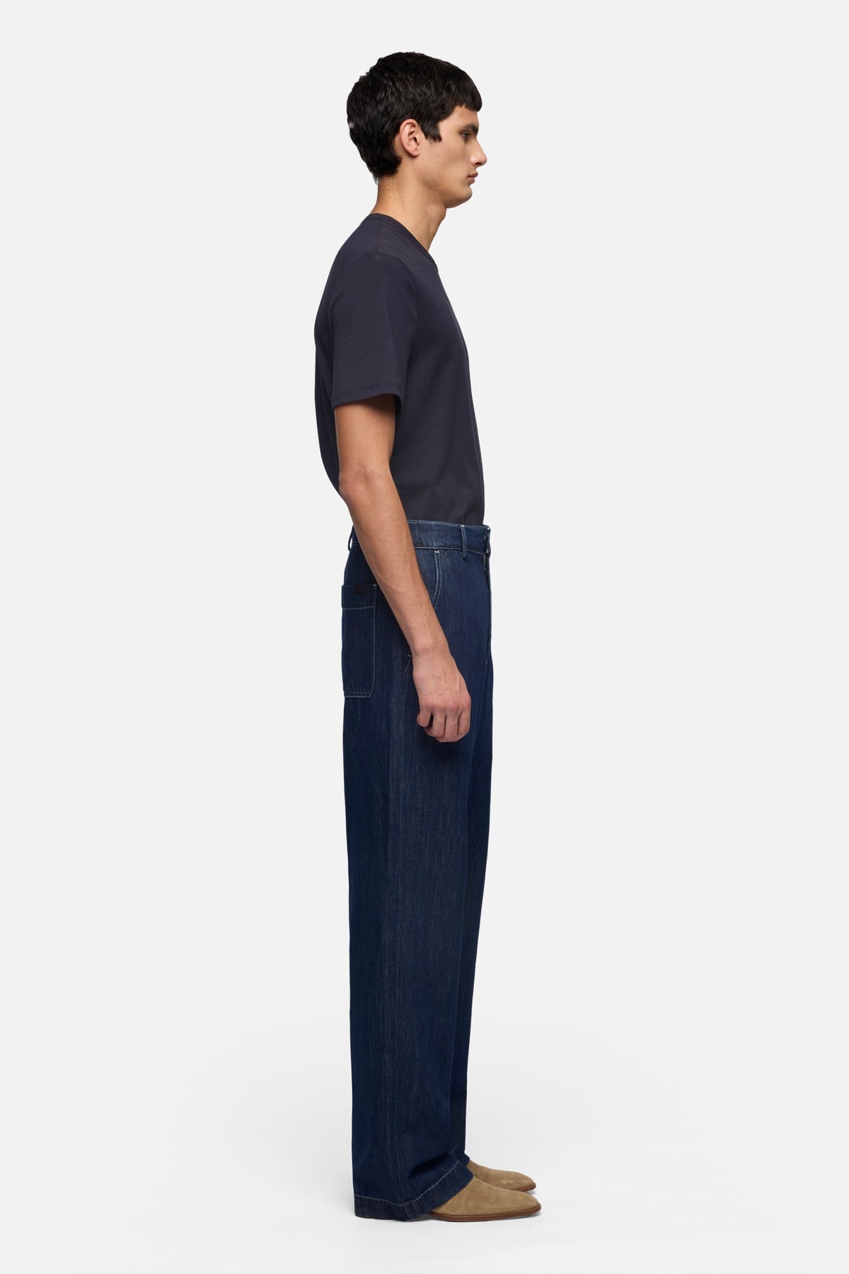 WIDE LEG CHINO in Indigo Linen Nocturnal | 7 For All Mankind