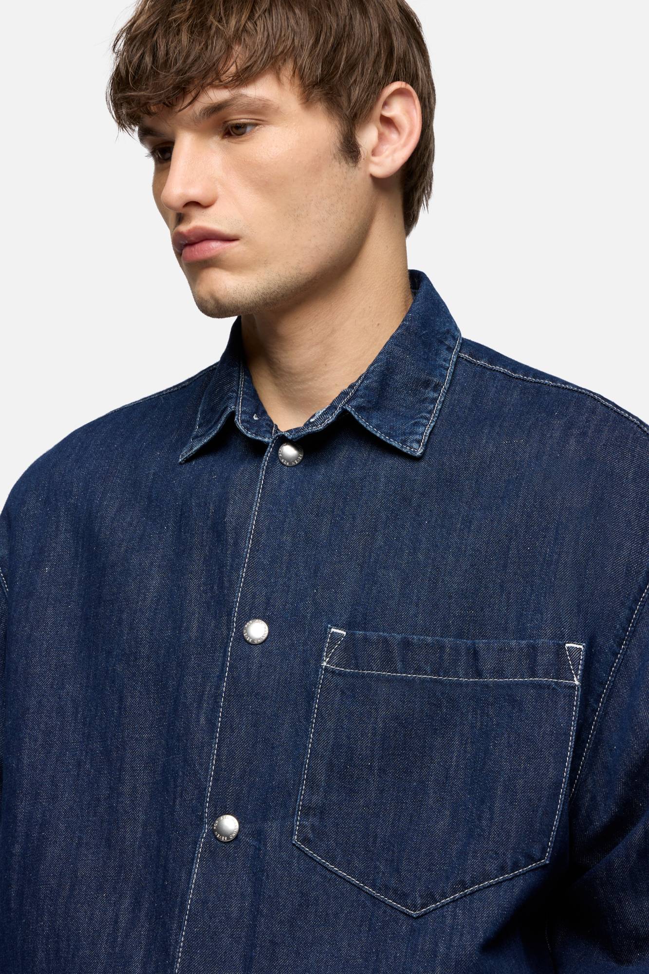 OVERSHIRT in Indigo Linen Nocturnal | 7 For All Mankind