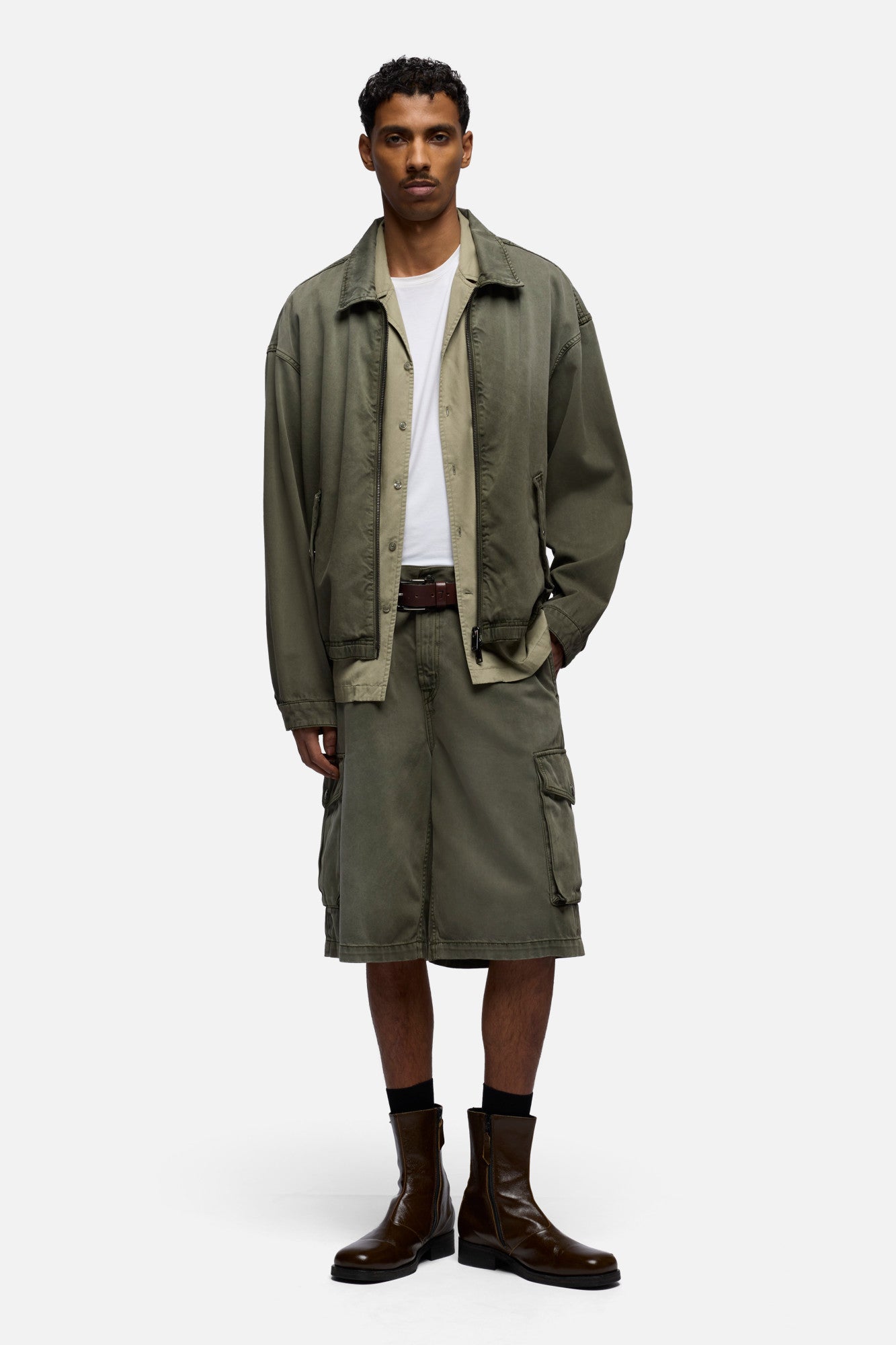 AVIATOR JACKET in Denim Sunfaded Moss | 7 For All Mankind