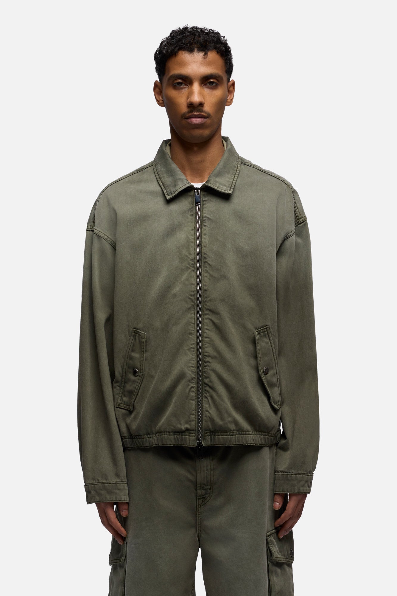 AVIATOR JACKET in Denim Sunfaded Moss | 7 For All Mankind