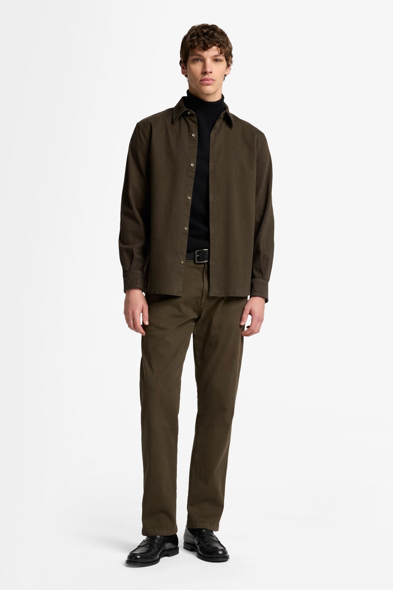 STRAIGHT CHINO in Luxe Performance Sateen Dark Olive | 7 For All