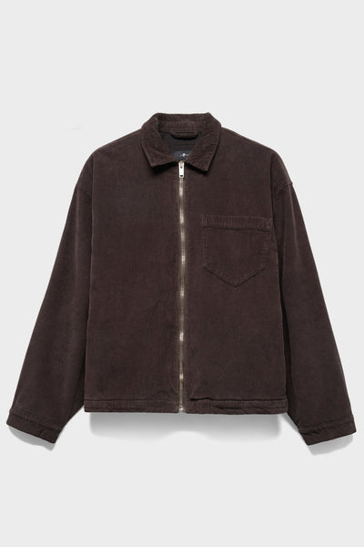 ZIP OVERSHIRT in Corduroy Smolder