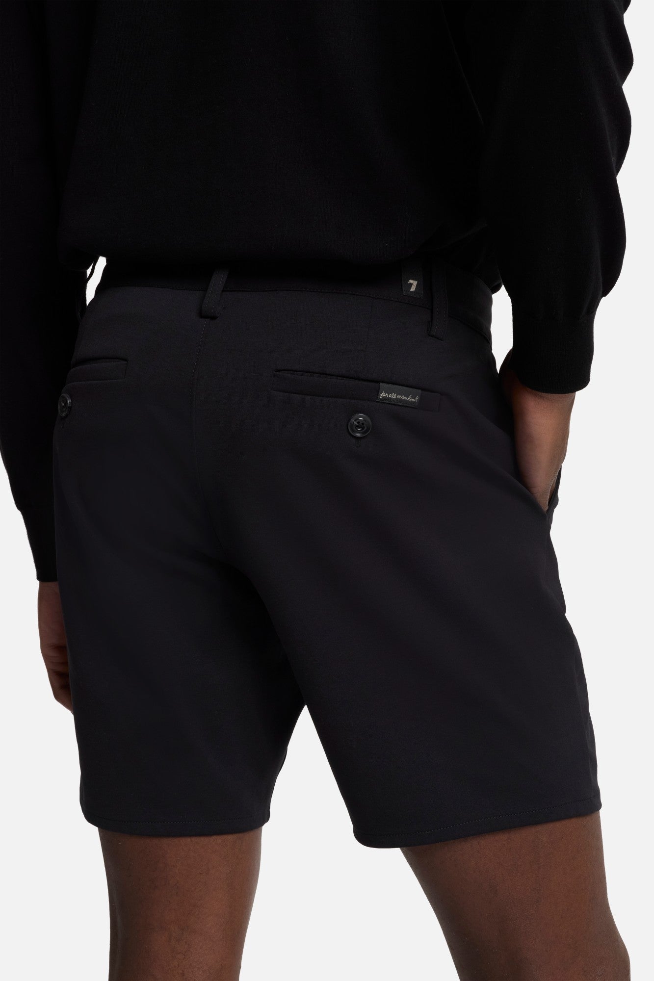 Double Knit Short in Black | 7 For All Mankind