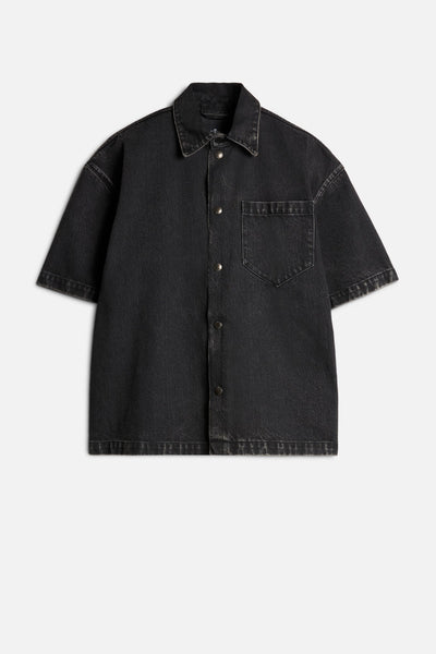 Denim Camp Shirt in Caviar