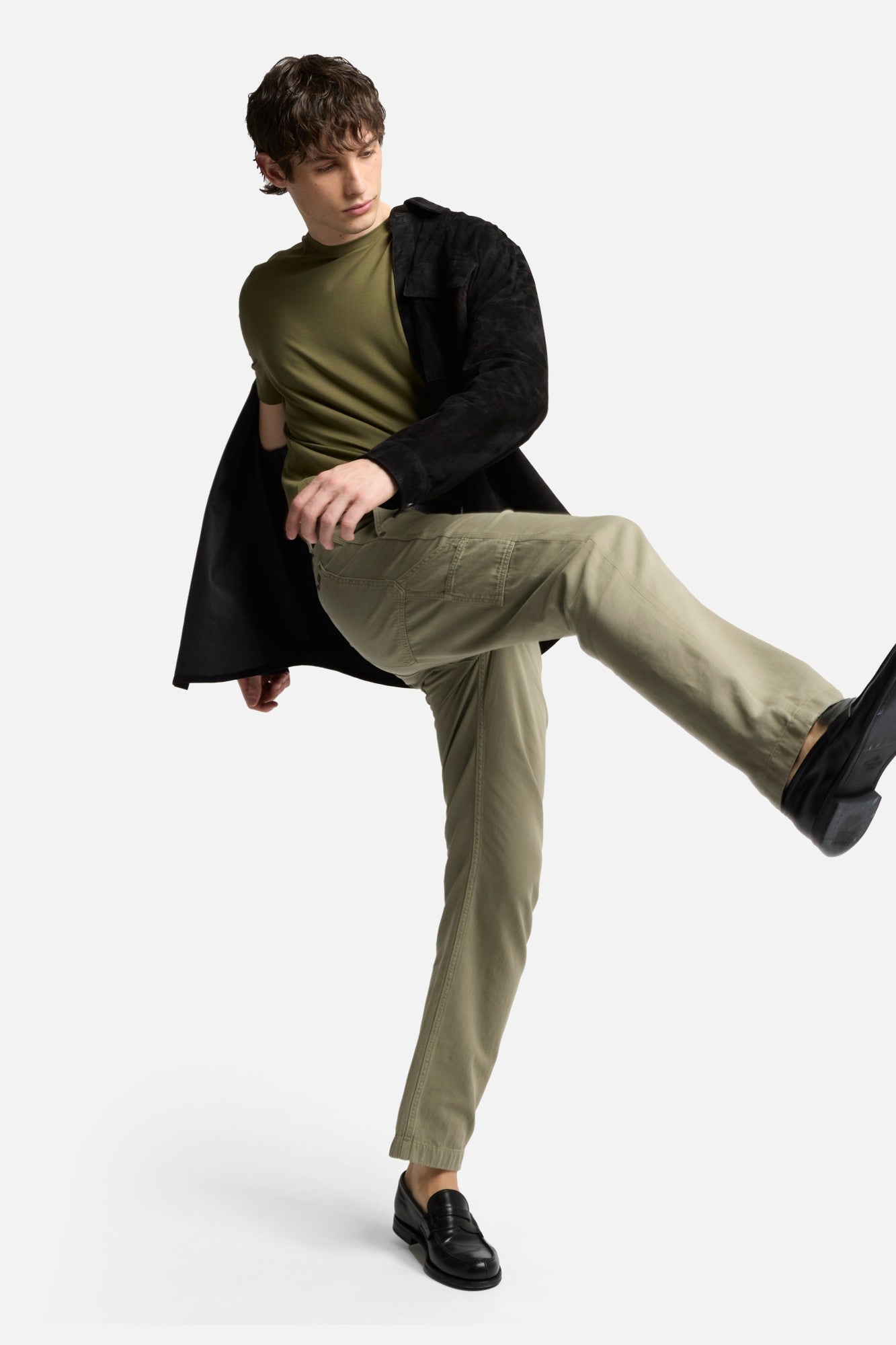 Linen Blend Carpenter Chino in Olive | 7 For All Mankind