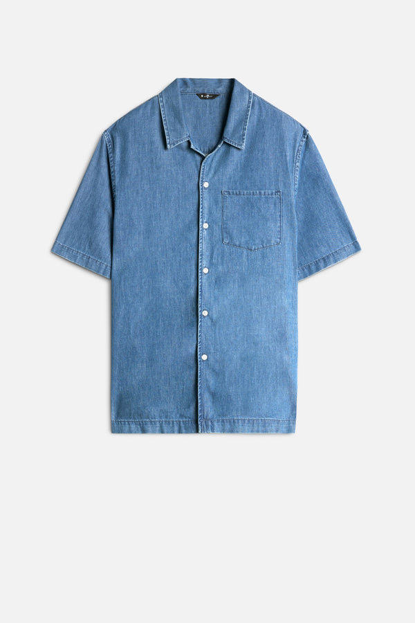 CAMP SHIRT in Leisure Denim