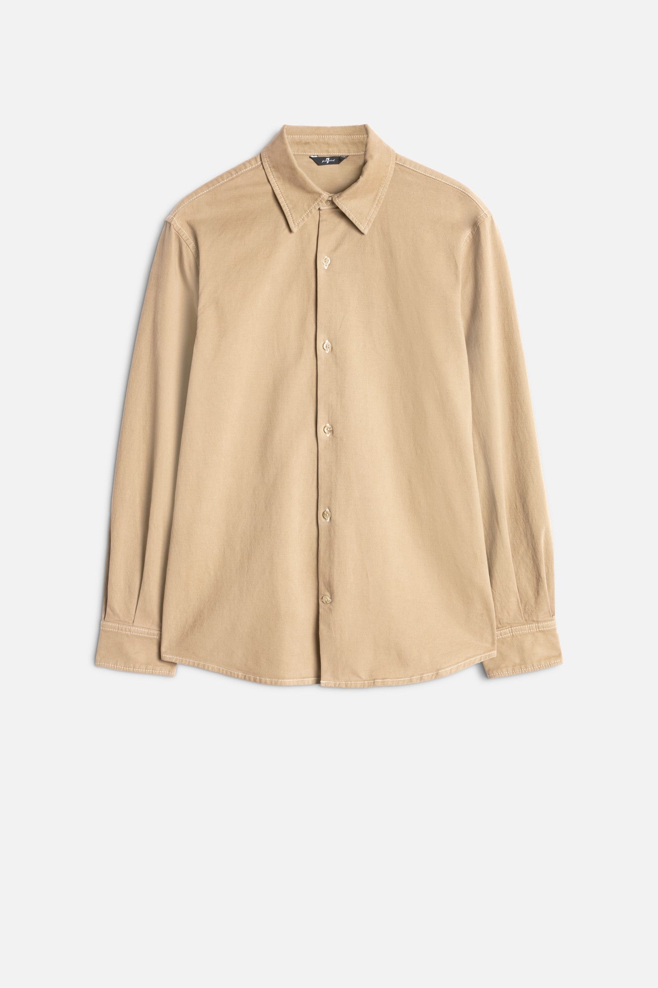 Comfort Twill Button Up Shirt In Silver Mink| 7 For All Mankind