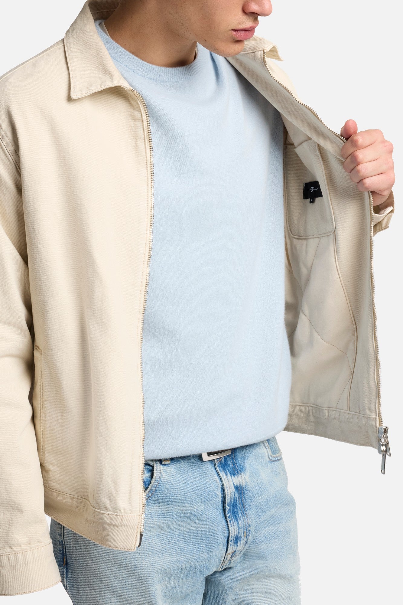 MANKIND Padded Harrington Jacket In Sunfaded Sand| 7 For All Mankind
