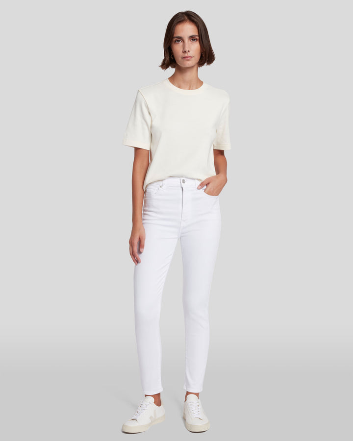 Slim Illusion High Waist Ankle Skinny in Luxe White