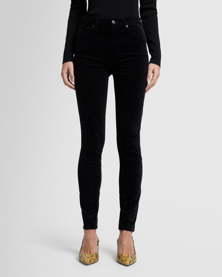 Velvet High Waist Skinny in Black