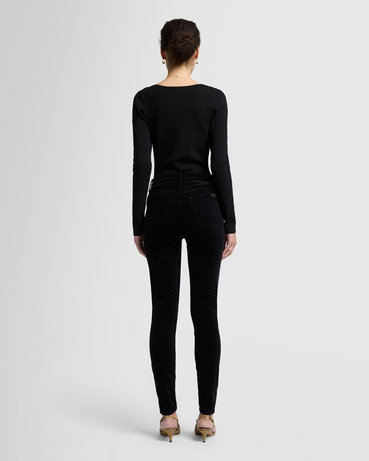 Velvet High Waist Skinny in Black