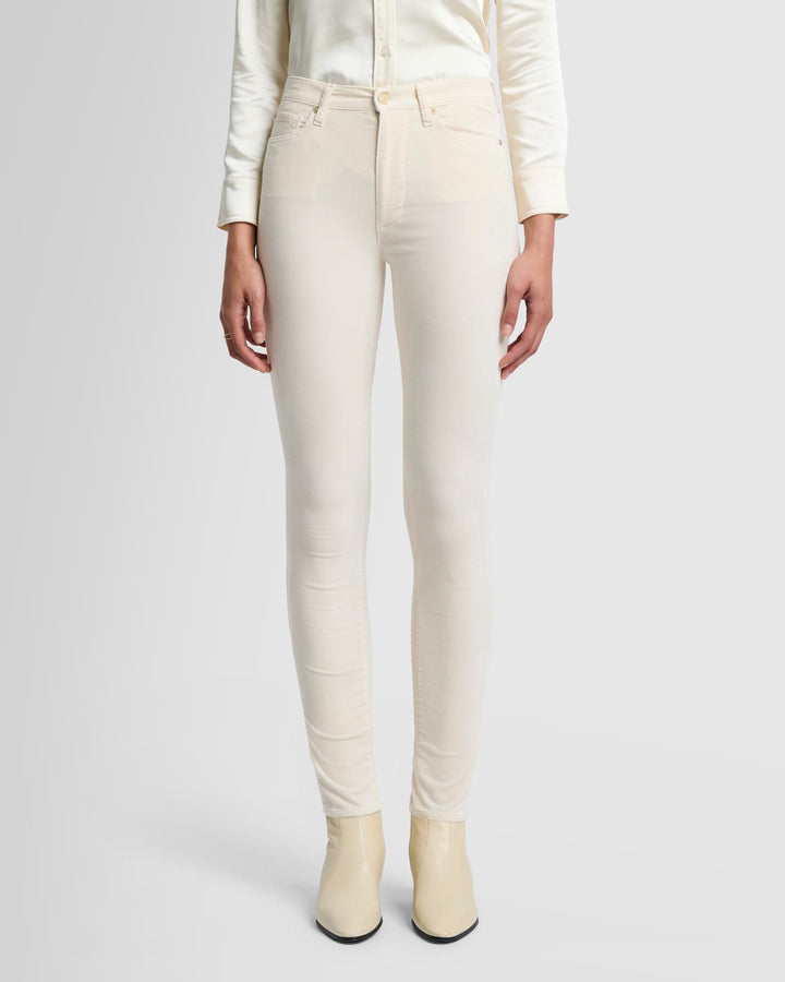 Velvet High Waist Skinny in Eggshell