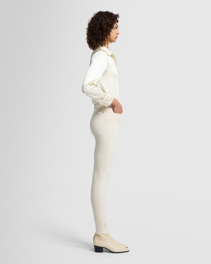 Velvet High Waist Skinny in Eggshell
