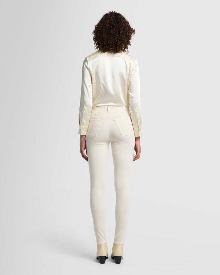 Velvet High Waist Skinny in Eggshell