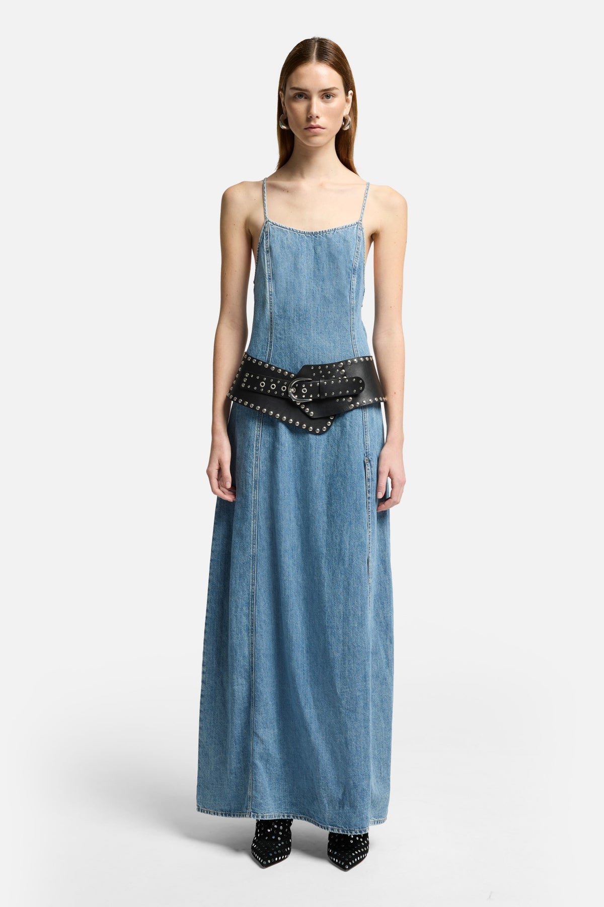 7 for All Mankind Indigo Linen Sleeveless Maxi Dress in Arizona
