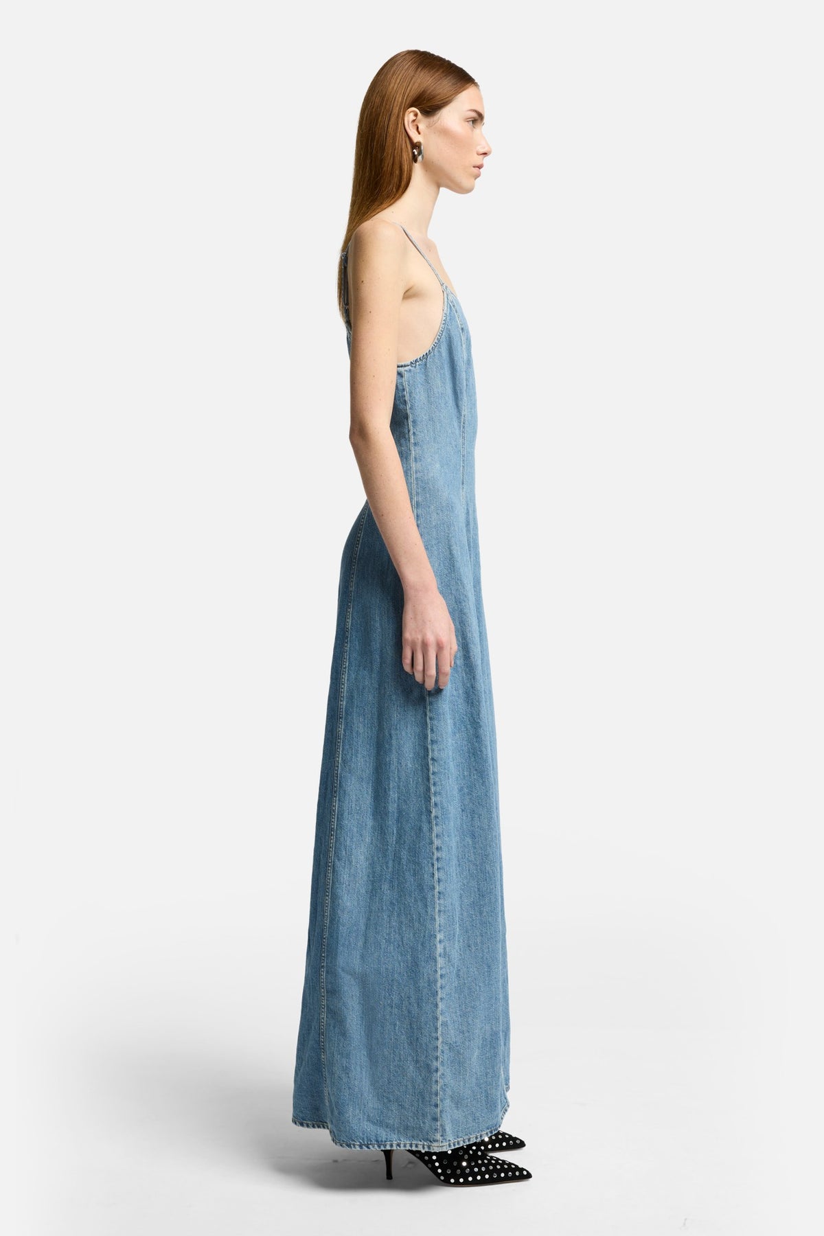 7 For All Mankind Indigo Linen Sleeveless Maxi Dress in Arizona