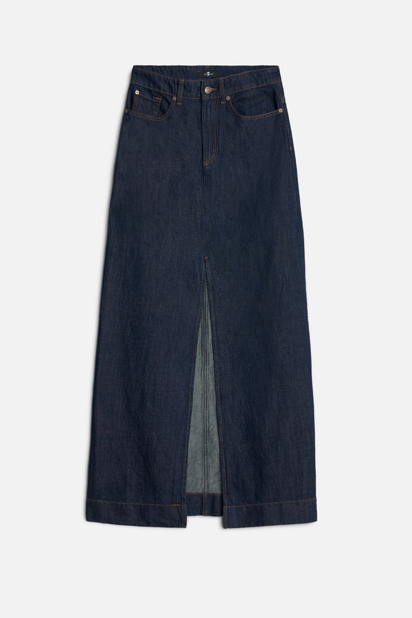CALLA SKIRT in Indigo Linen