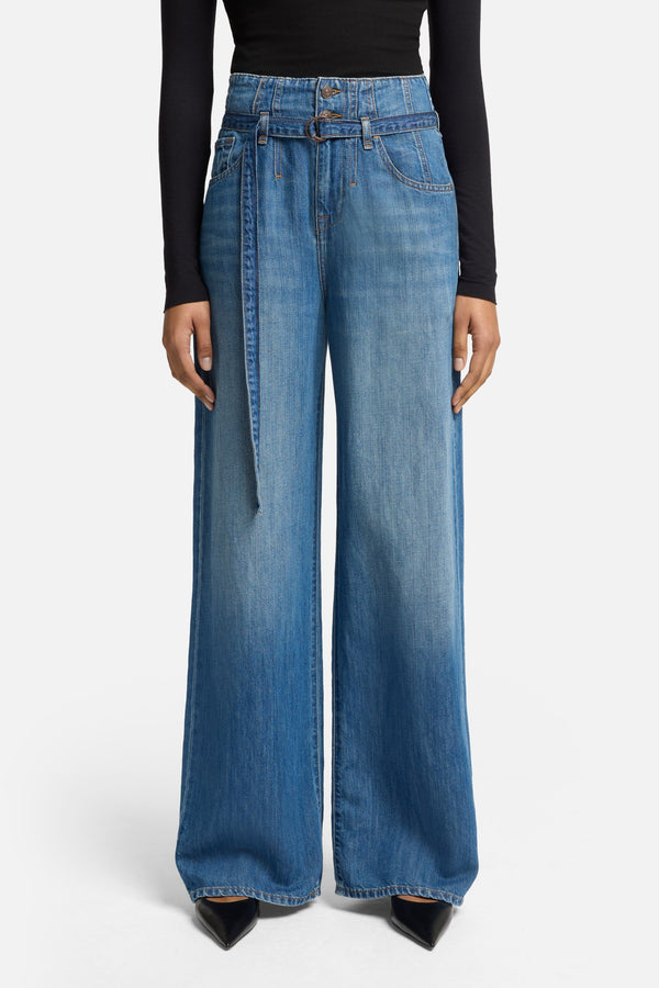 Indigo Linen Belted Wide Leg in Phoenix